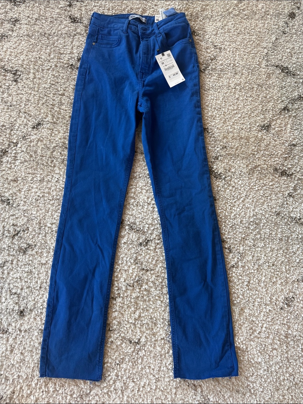 New with Tags Zara Slim Flare Blur denim jeans size 36 us 4 - Picture 1 of 3